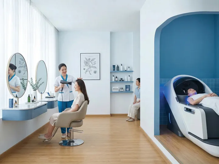 Không gian phòng gội sang trọng với máy gội Dr.PRO